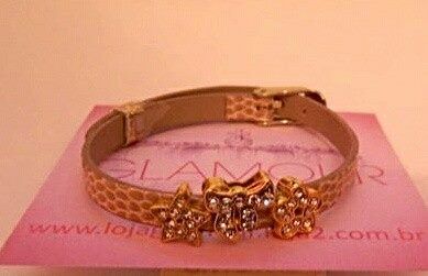 Pulseira lacinho, estrela e flor