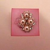 Anel pérolas e strass